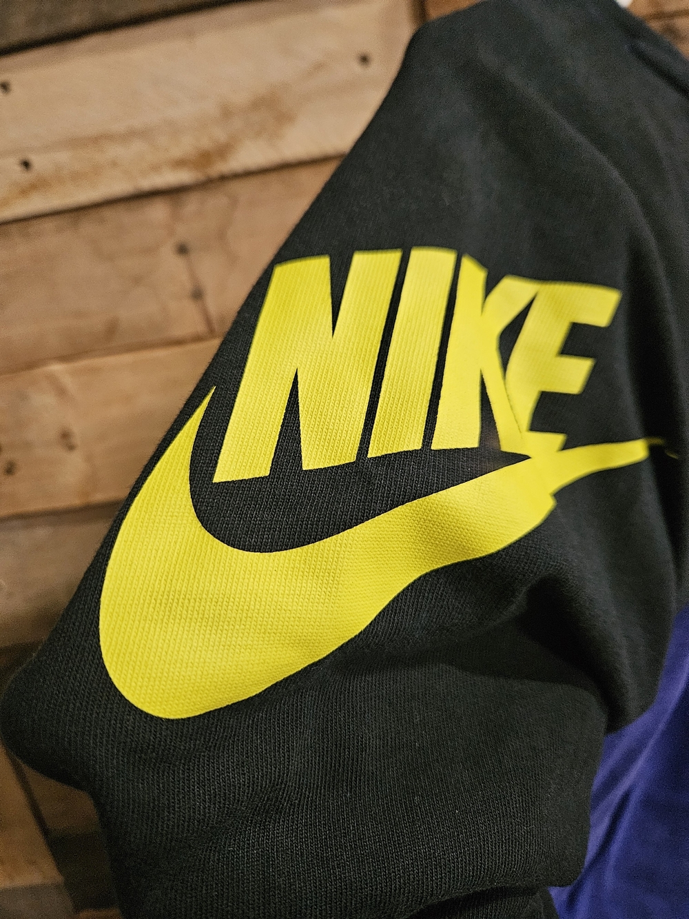Nike Sportswear Futura Raglan Shirt Mens Large 3/4 Sleeve Tee Heavyweight Purple - Picture 6 of 8